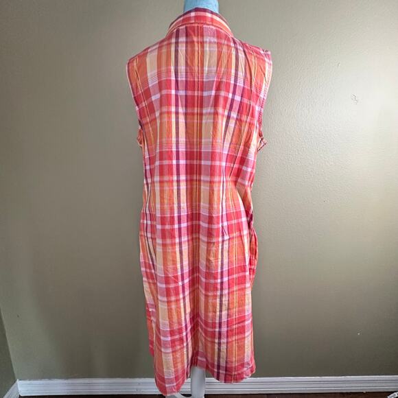 Talbots Dress Women 16 Plaid Sleeveless button - Picture 5 of 11